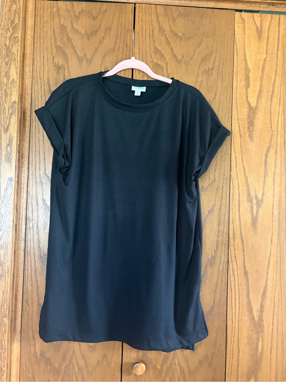 LuLaRoe Black Ribbed Short-Sleeve Tee